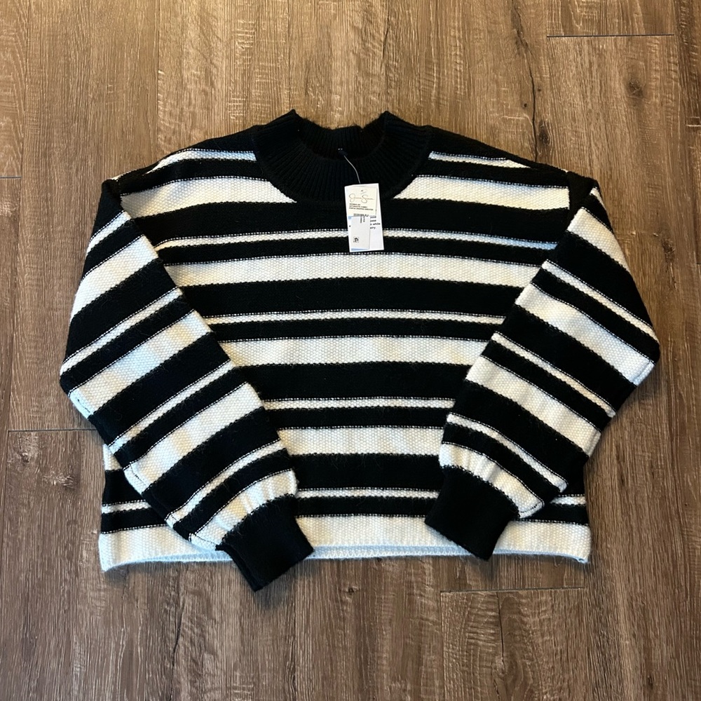 Jessica Simpson Black and White Striped Sweater